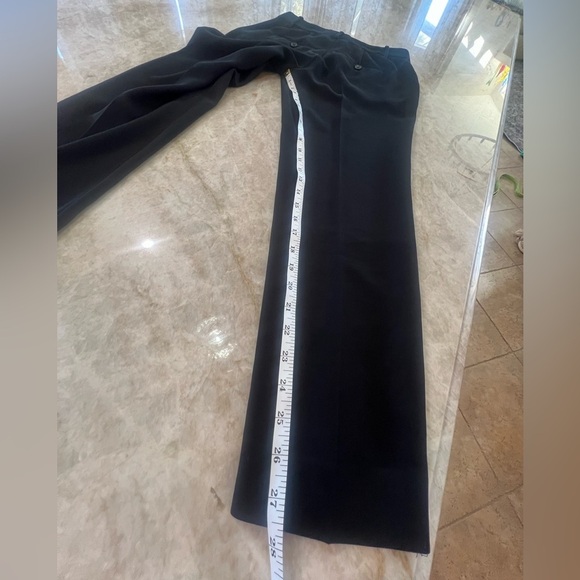 VINCE BLACK CROP JAPANESE CREPE FLAT FRONT STRAIGHT LEG TROUSER WITH BACK POCKET - Picture 3 of 10